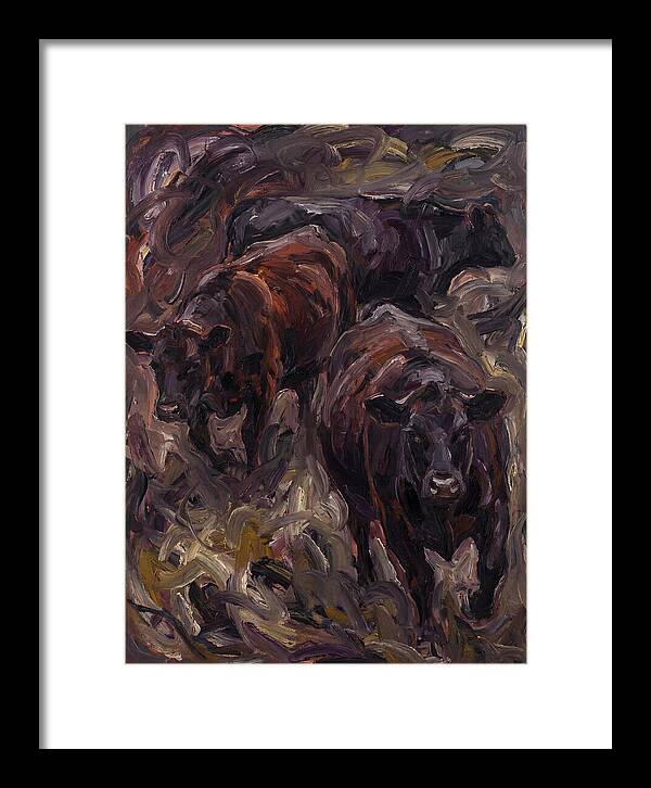 Angus Cattle In Expressionist Style