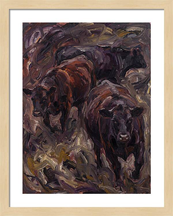 Angus Cattle In Expressionist Style