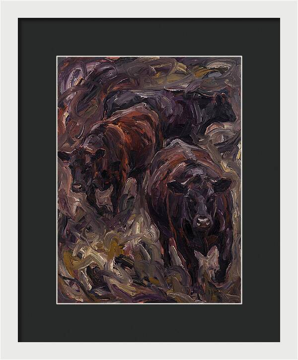 Angus Cattle In Expressionist Style