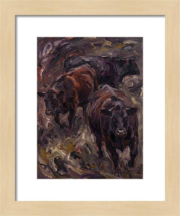 Angus Cattle In Expressionist Style