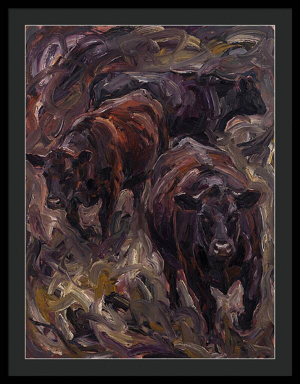 Angus Cattle In Expressionist Style