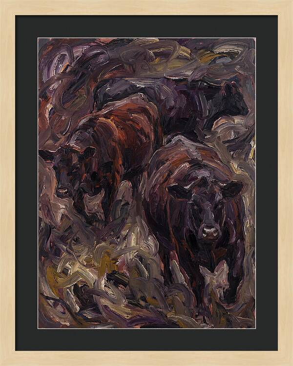 Angus Cattle In Expressionist Style
