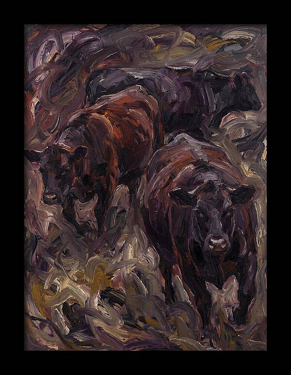 Angus Cattle In Expressionist Style