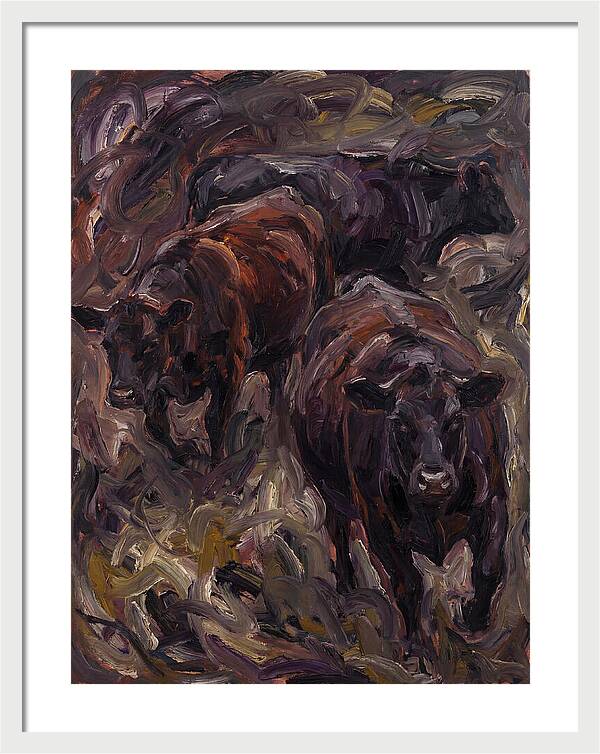 Angus Cattle In Expressionist Style