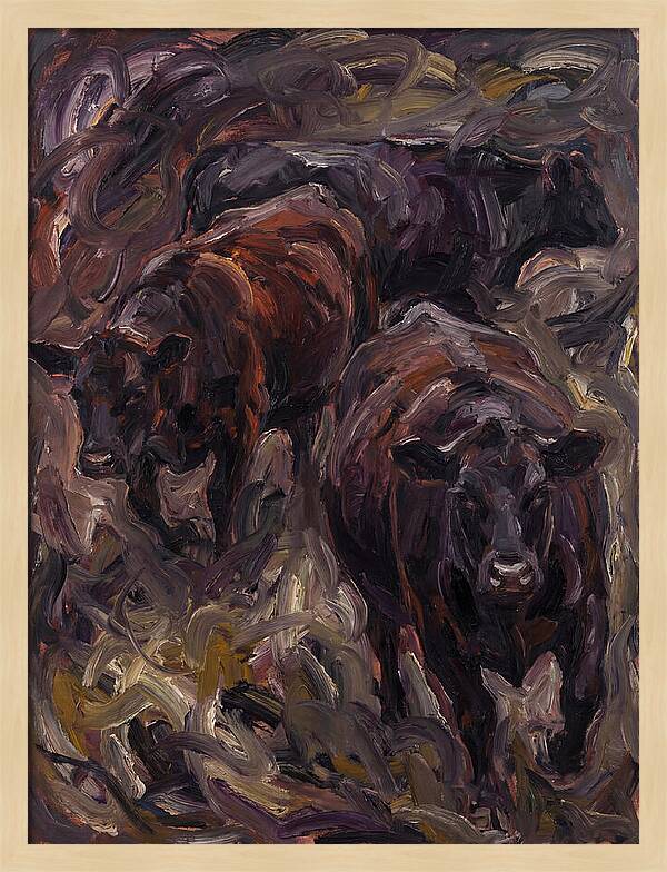 Angus Cattle In Expressionist Style