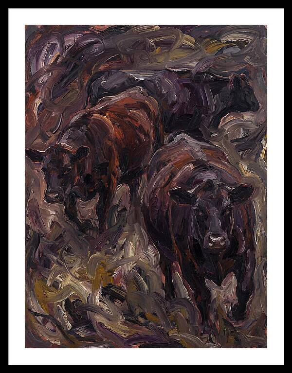 Angus Cattle In Expressionist Style