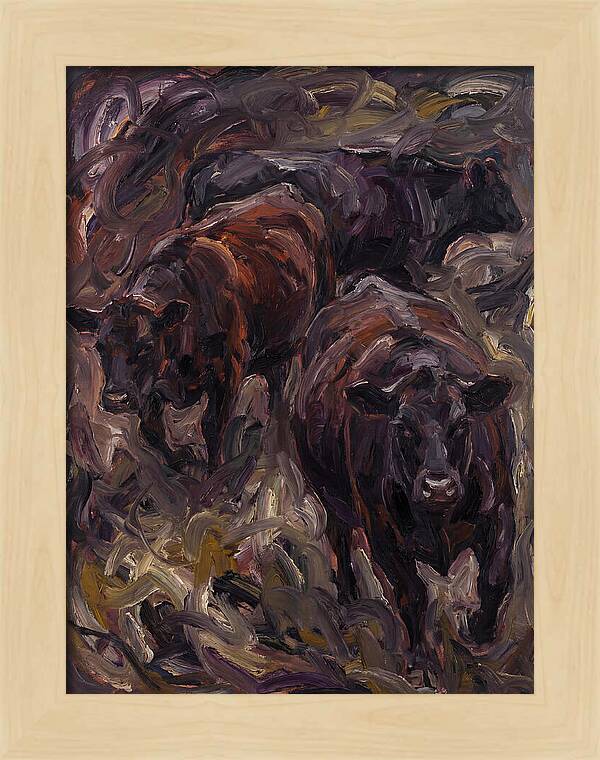 Angus Cattle In Expressionist Style
