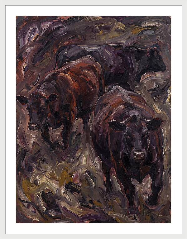 Angus Cattle In Expressionist Style