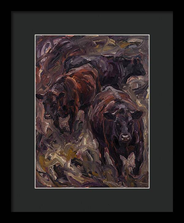 Angus Cattle In Expressionist Style
