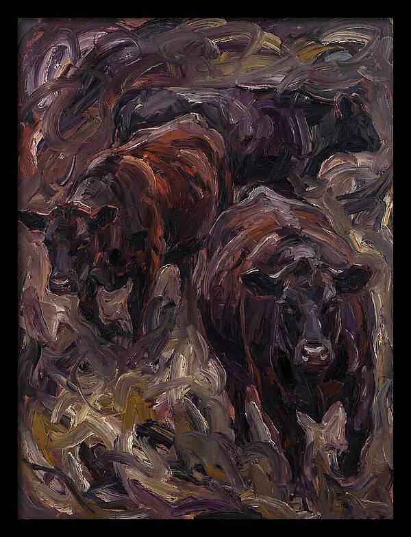 Angus Cattle In Expressionist Style