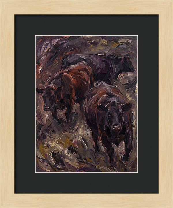 Angus Cattle In Expressionist Style