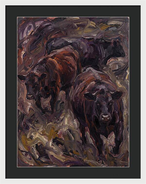 Angus Cattle In Expressionist Style