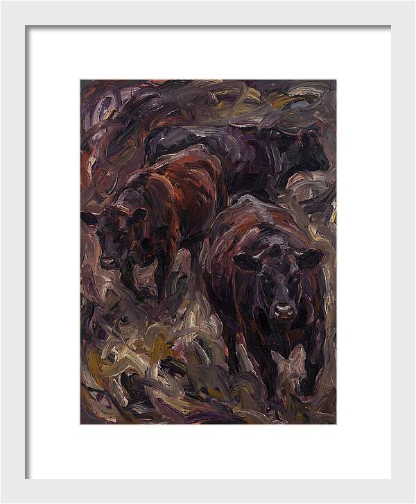 Angus Cattle In Expressionist Style