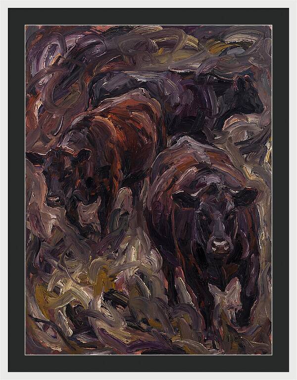 Angus Cattle In Expressionist Style