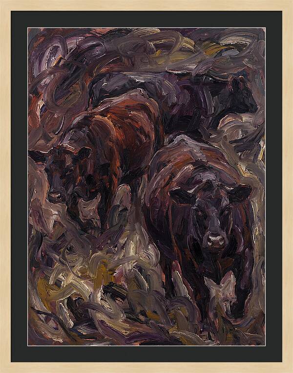 Angus Cattle In Expressionist Style