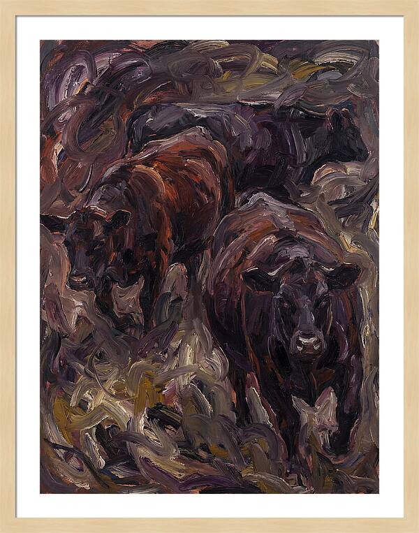 Angus Cattle In Expressionist Style