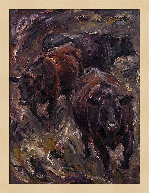 Angus Cattle In Expressionist Style