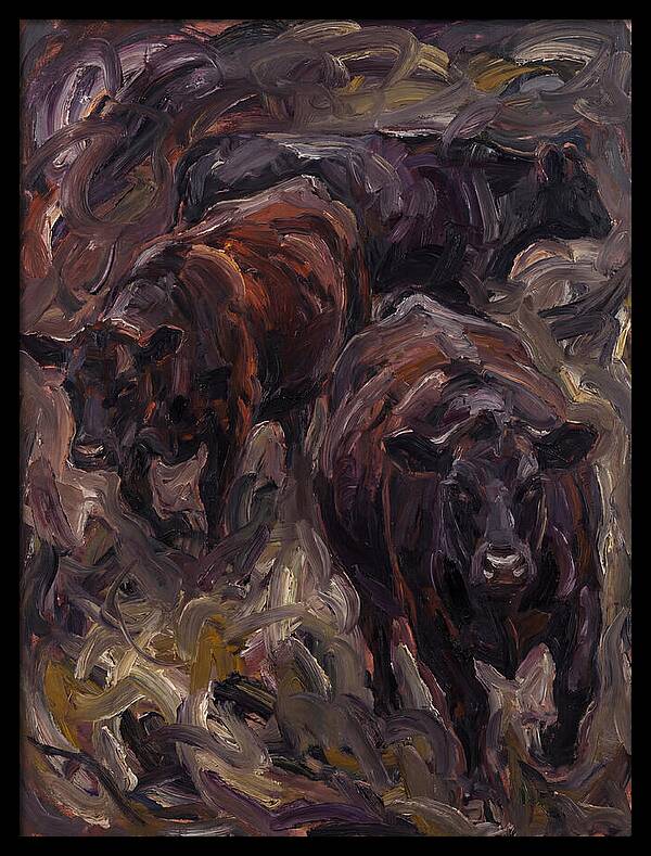Angus Cattle In Expressionist Style