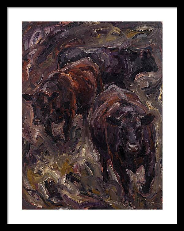 Angus Cattle In Expressionist Style