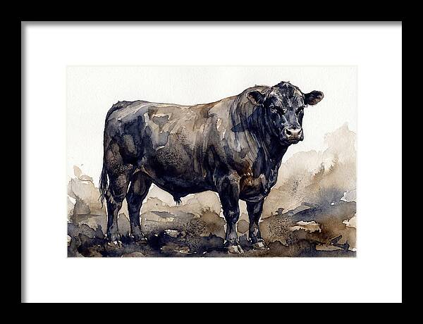Angus Cattle Watercolor Study