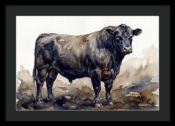 Angus Cattle Watercolor Study