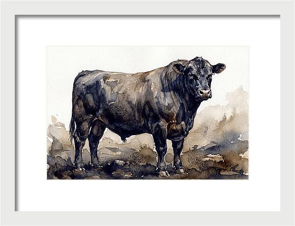 Angus Cattle Watercolor Study