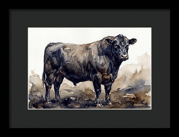 Angus Cattle Watercolor Study