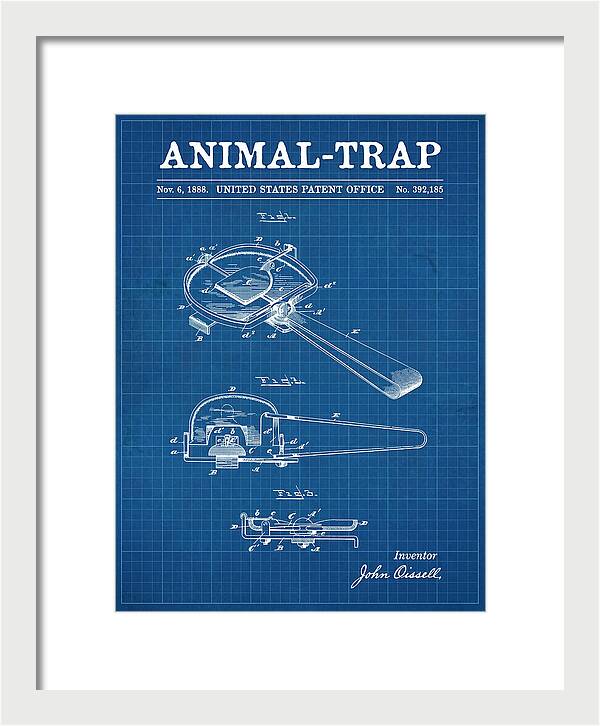 Animal Trap Blueprint Patent Us392185a