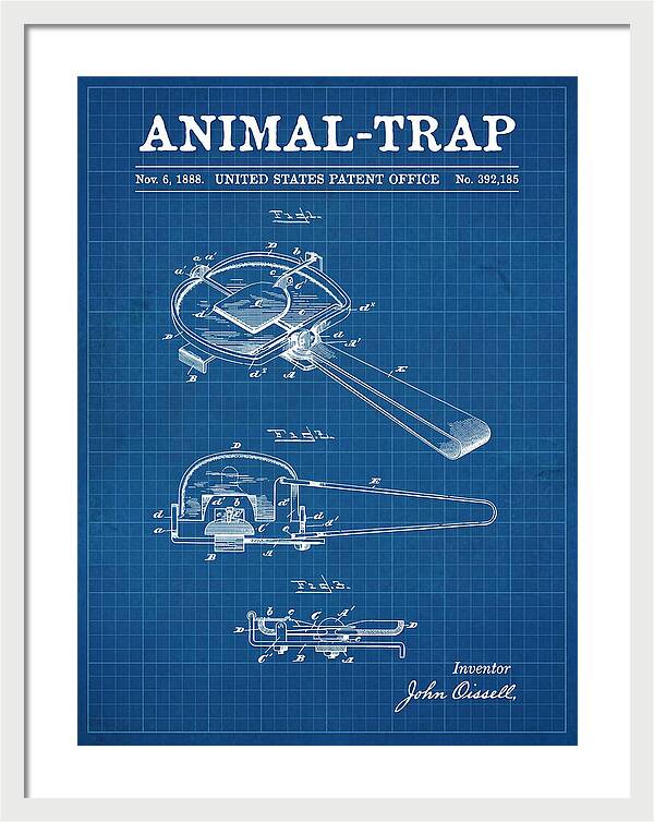 Animal Trap Blueprint Patent Us392185a