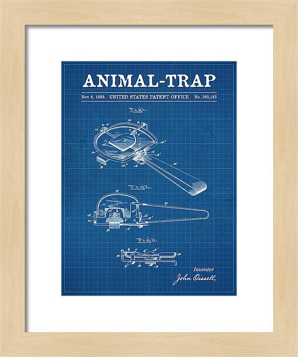 Animal Trap Blueprint Patent Us392185a