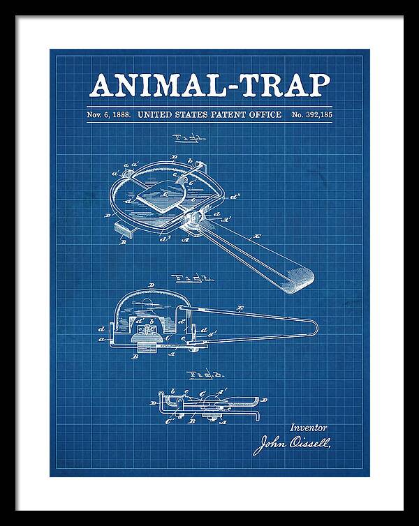 Animal Trap Blueprint Patent Us392185a