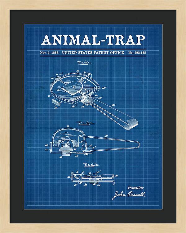 Animal Trap Blueprint Patent Us392185a