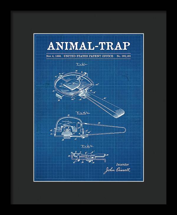 Animal Trap Blueprint Patent Us392185a