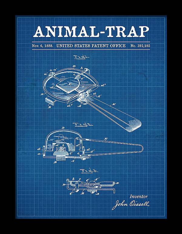 Animal Trap Blueprint Patent Us392185a