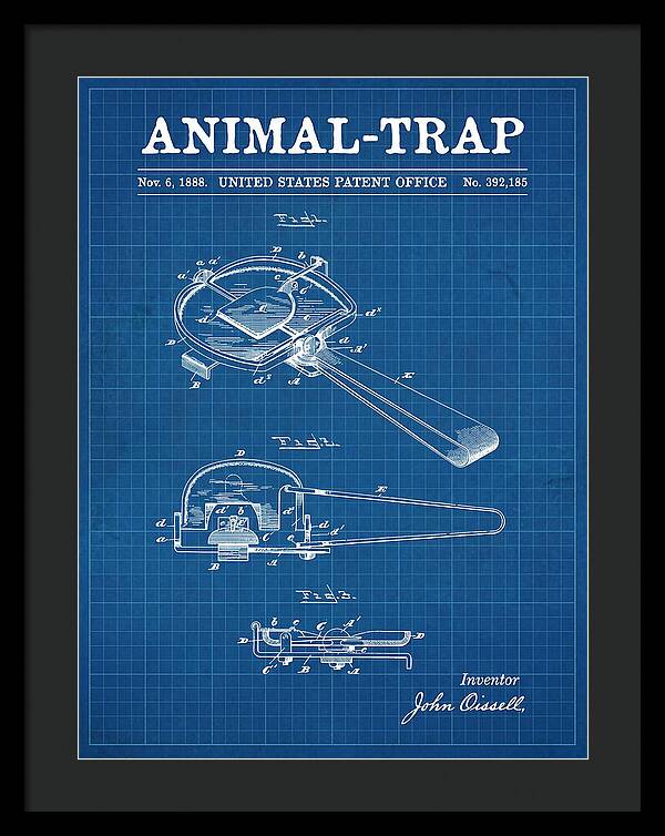 Animal Trap Blueprint Patent Us392185a