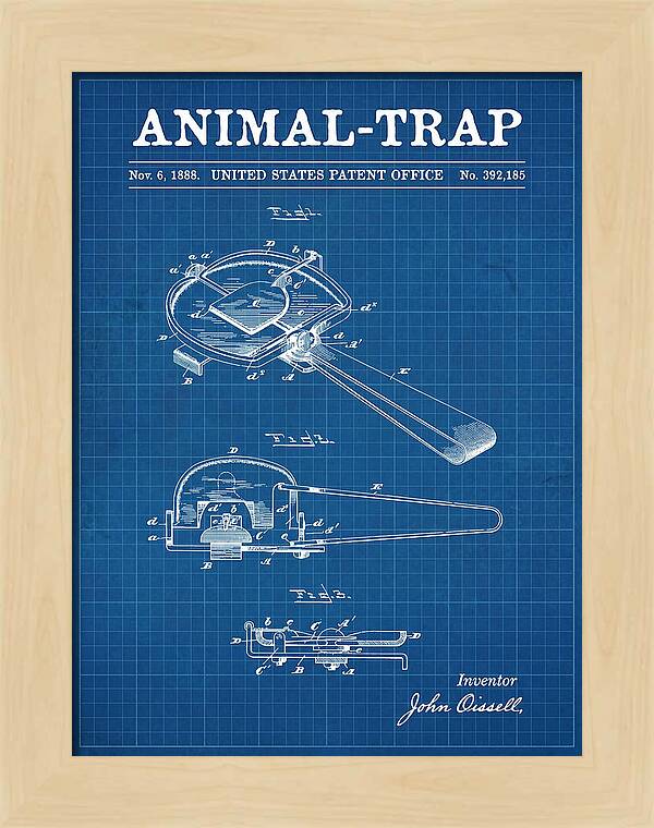 Animal Trap Blueprint Patent Us392185a