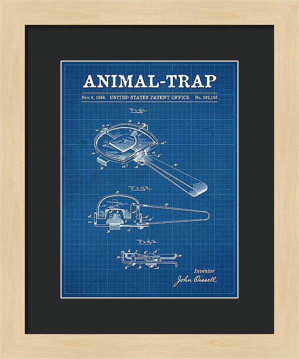Animal Trap Blueprint Patent Us392185a