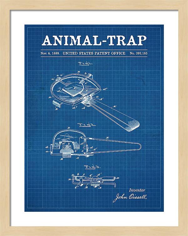 Animal Trap Blueprint Patent Us392185a