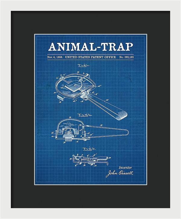 Animal Trap Blueprint Patent Us392185a