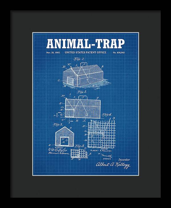 Animal Trap Blueprint Patent Us826942a