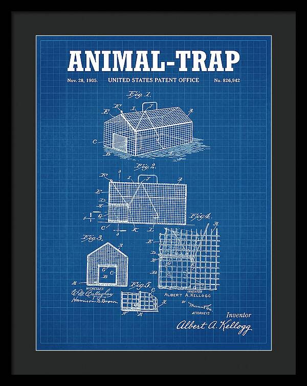 Animal Trap Blueprint Patent Us826942a