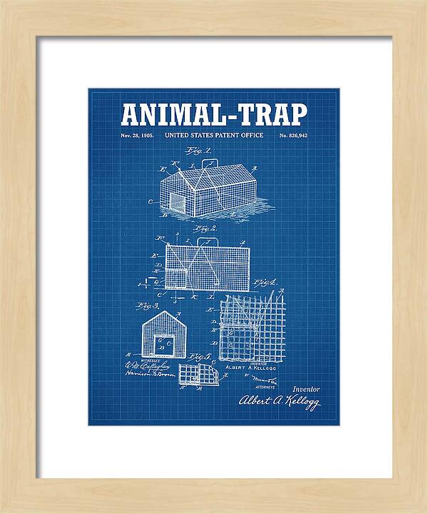 Animal Trap Blueprint Patent Us826942a