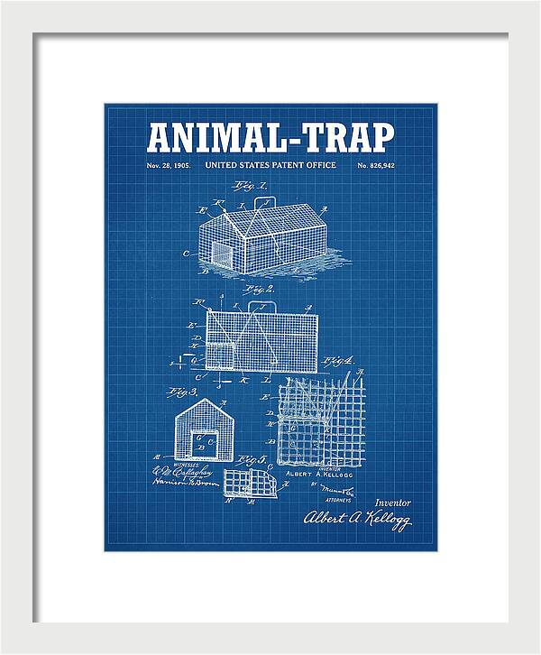 Animal Trap Blueprint Patent Us826942a