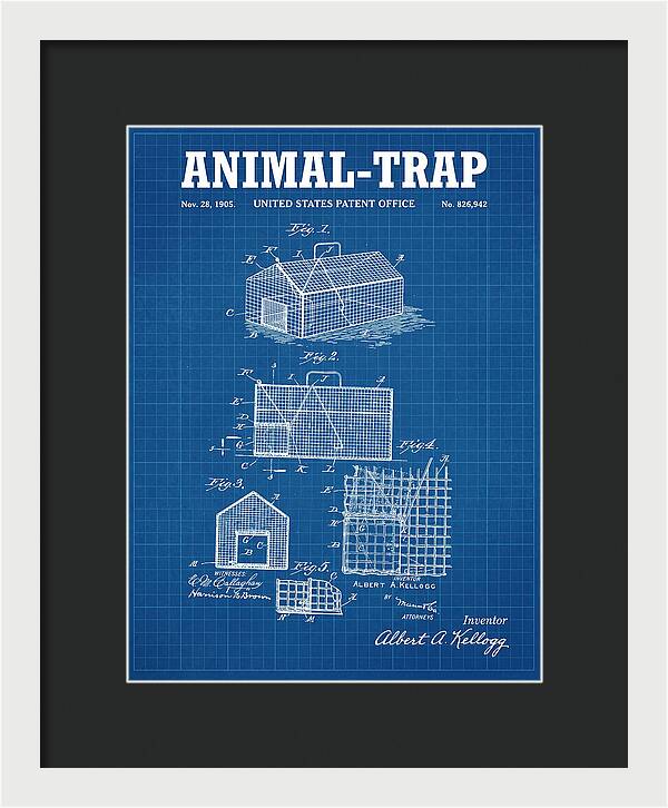Animal Trap Blueprint Patent Us826942a