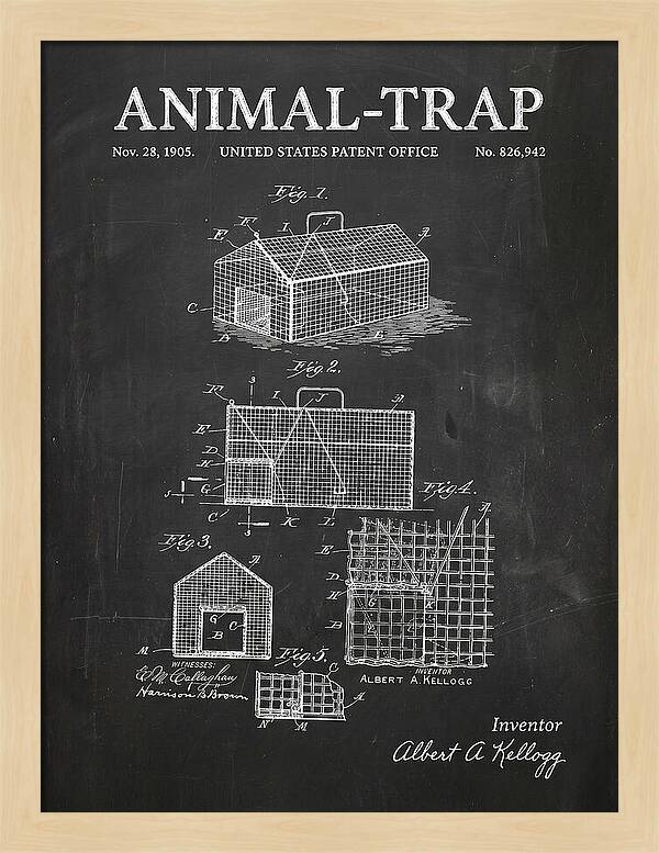 Animal Trap Chalkboard Patent Us826942a