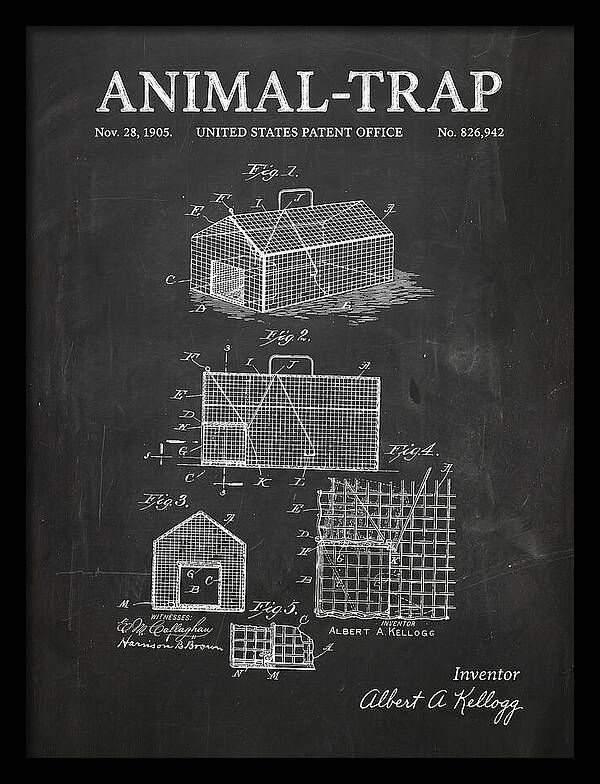 Animal Trap Chalkboard Patent Us826942a
