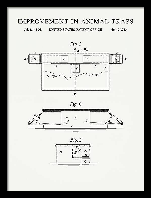 Animal Trap Minimalist Patent Us179940a