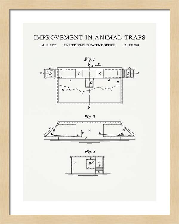 Animal Trap Minimalist Patent Us179940a