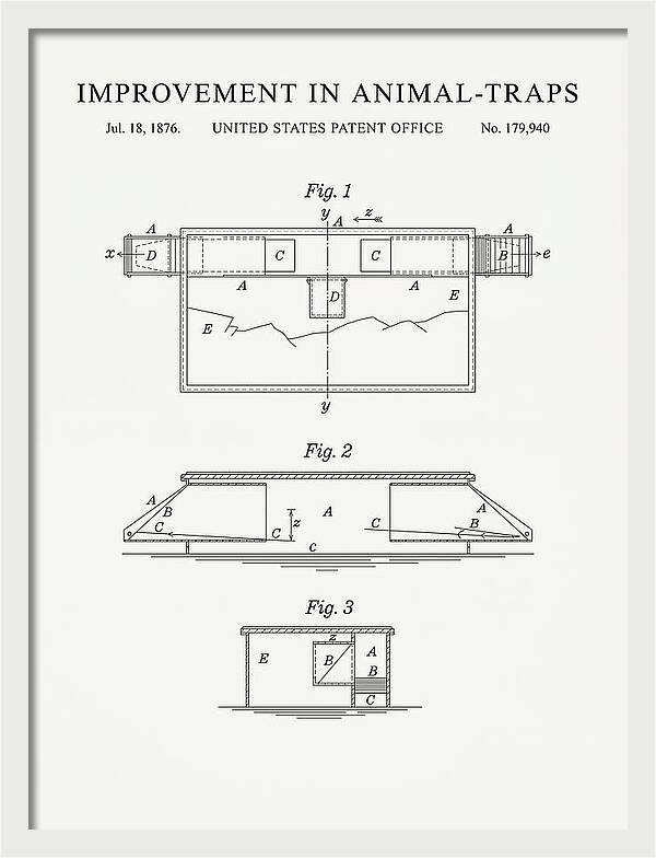 Animal Trap Minimalist Patent Us179940a