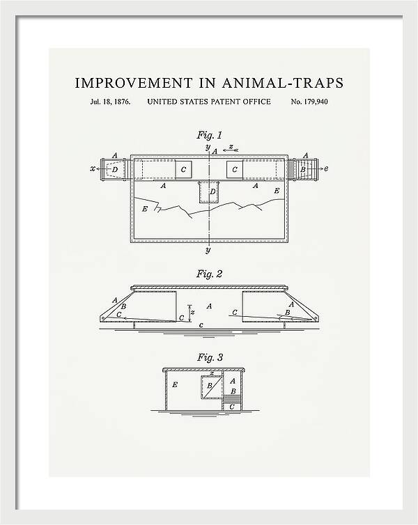 Animal Trap Minimalist Patent Us179940a